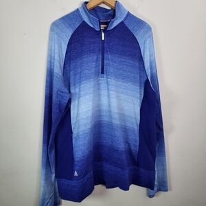 Adidas Golf  Blue Gradient Quarter-Zip Pullover SZ XL